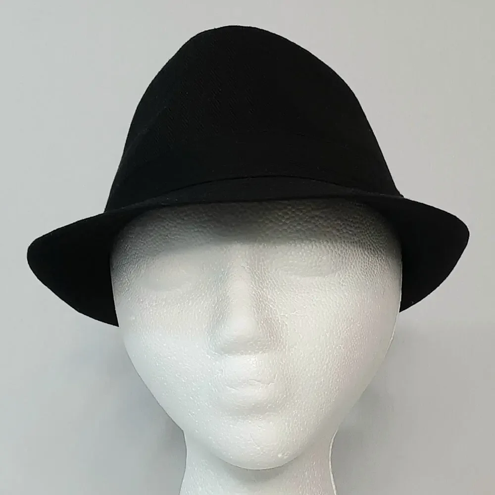 Men’s Black 100% Cotton Twill Lightweight Trilby Hat Medium Large